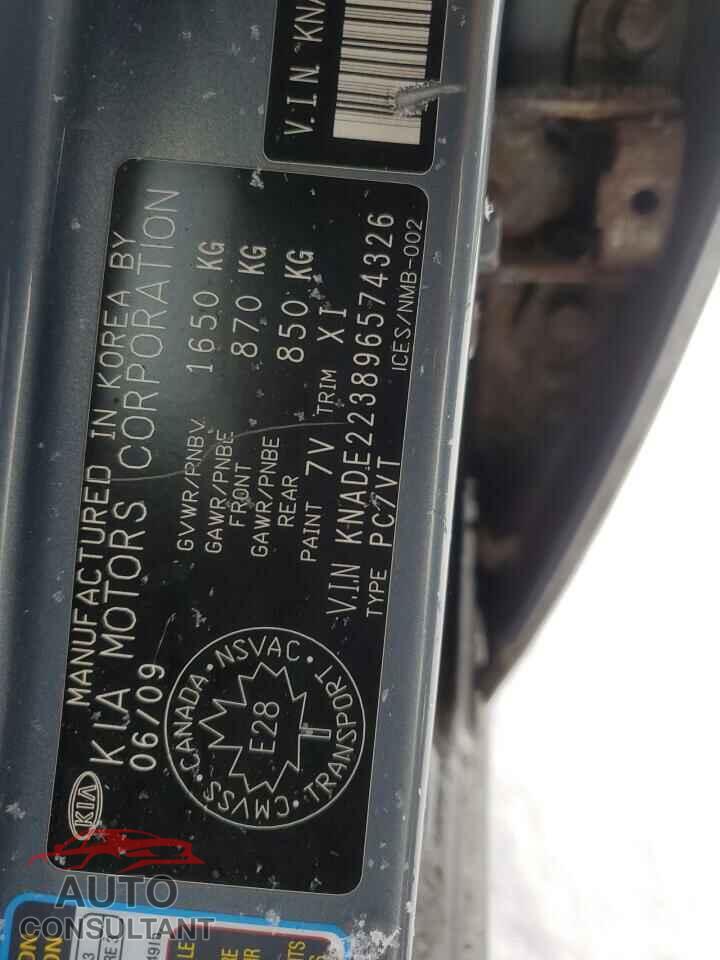 KIA RIO 2009 - KNADE223896574326
