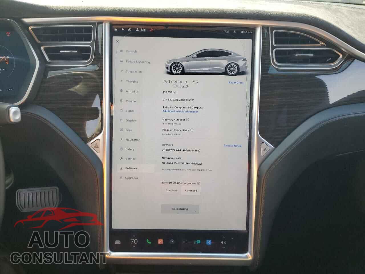 TESLA MODEL S 2016 - 5YJSA1E2XGF155351