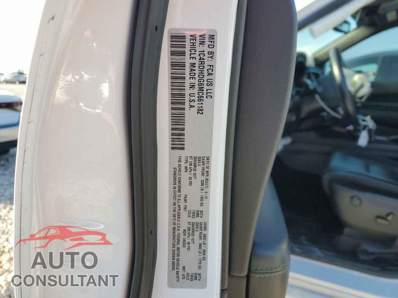 DODGE DURANGO 2021 - 1C4RDHDG6MC661182