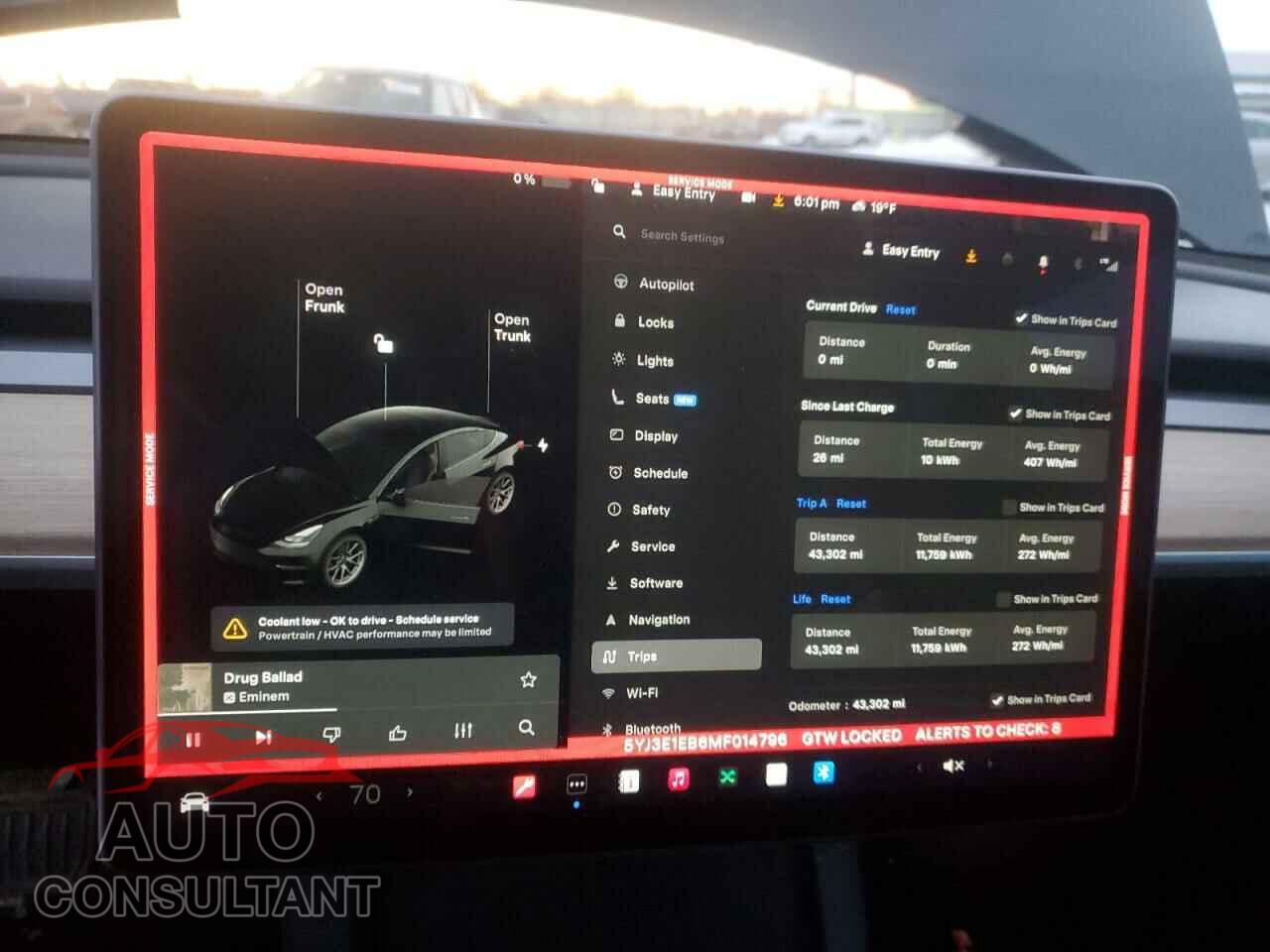 TESLA MODEL 3 2021 - 5YJ3E1EB6MF014796