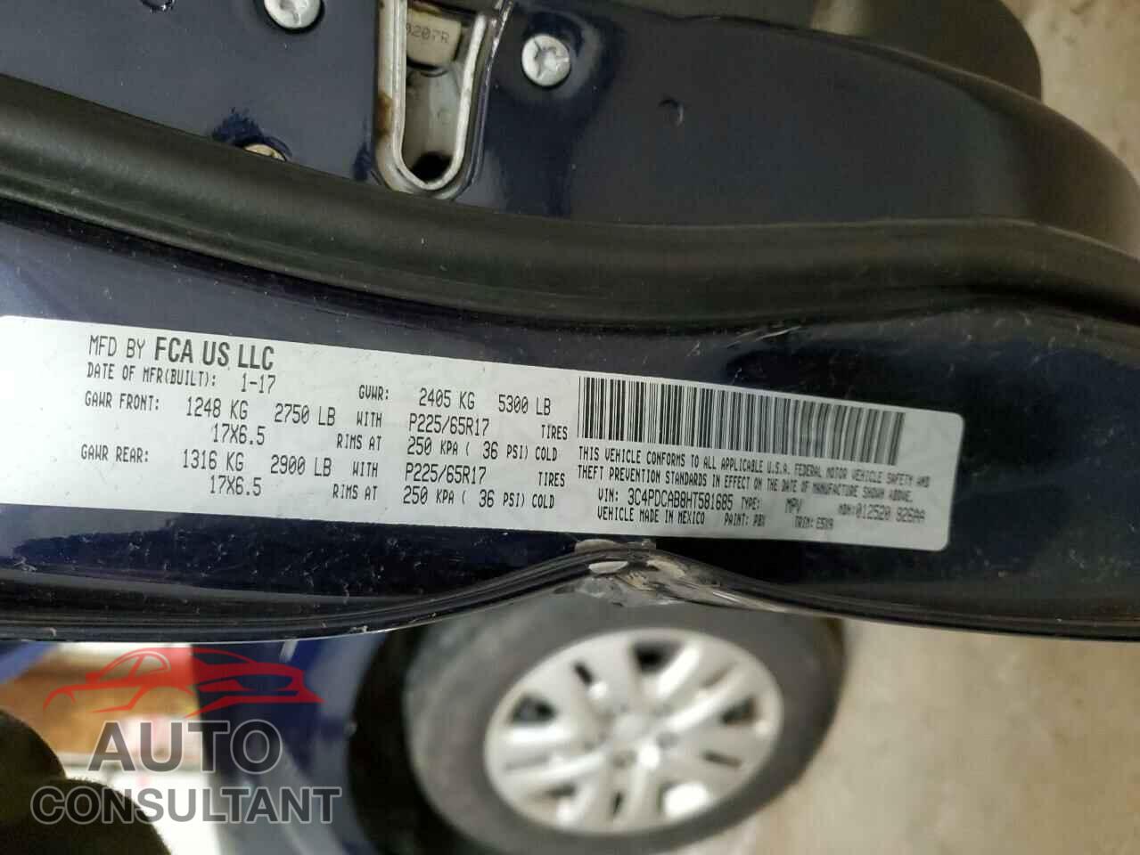 DODGE JOURNEY 2017 - 3C4PDCAB8HT581685