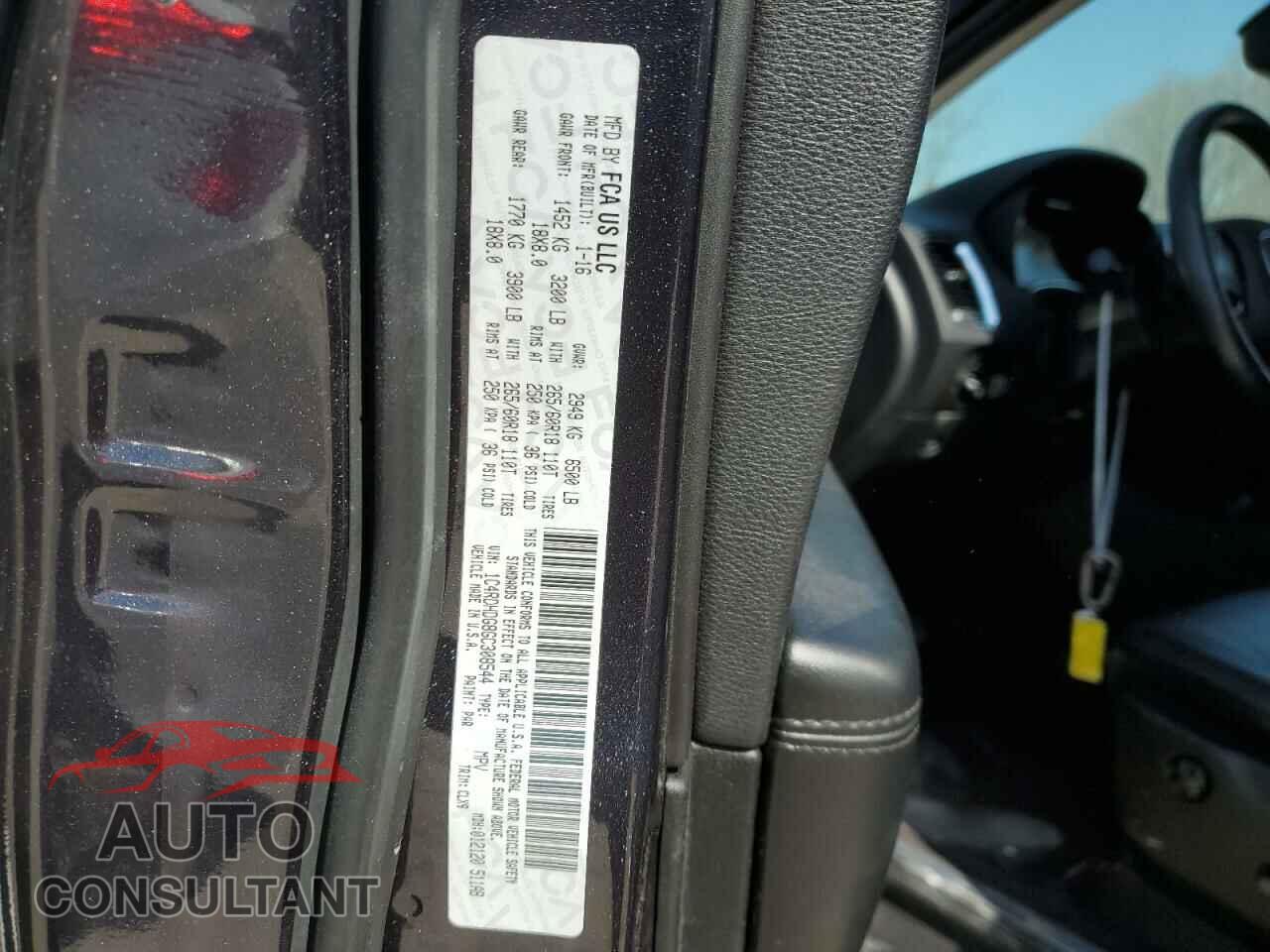 DODGE DURANGO 2016 - 1C4RDHDG8GC308544