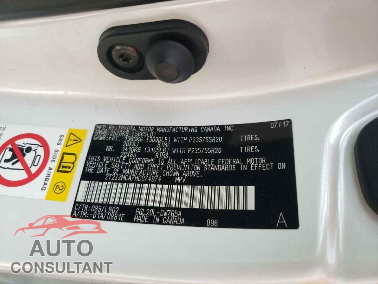 LEXUS RX350 2017 - 2T2ZZMCA7HC074974