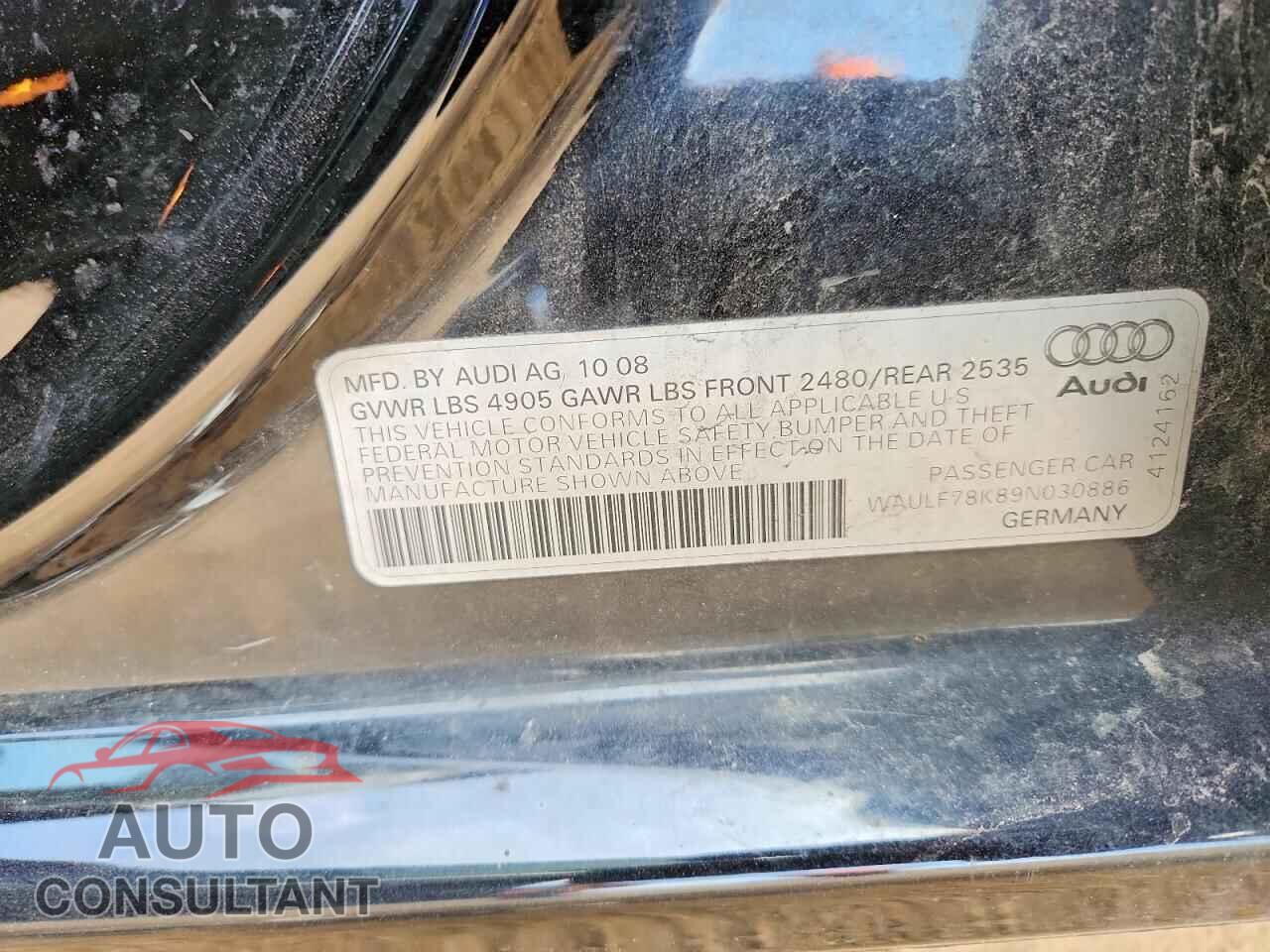 AUDI A4 2009 - WAULF78K89N030886