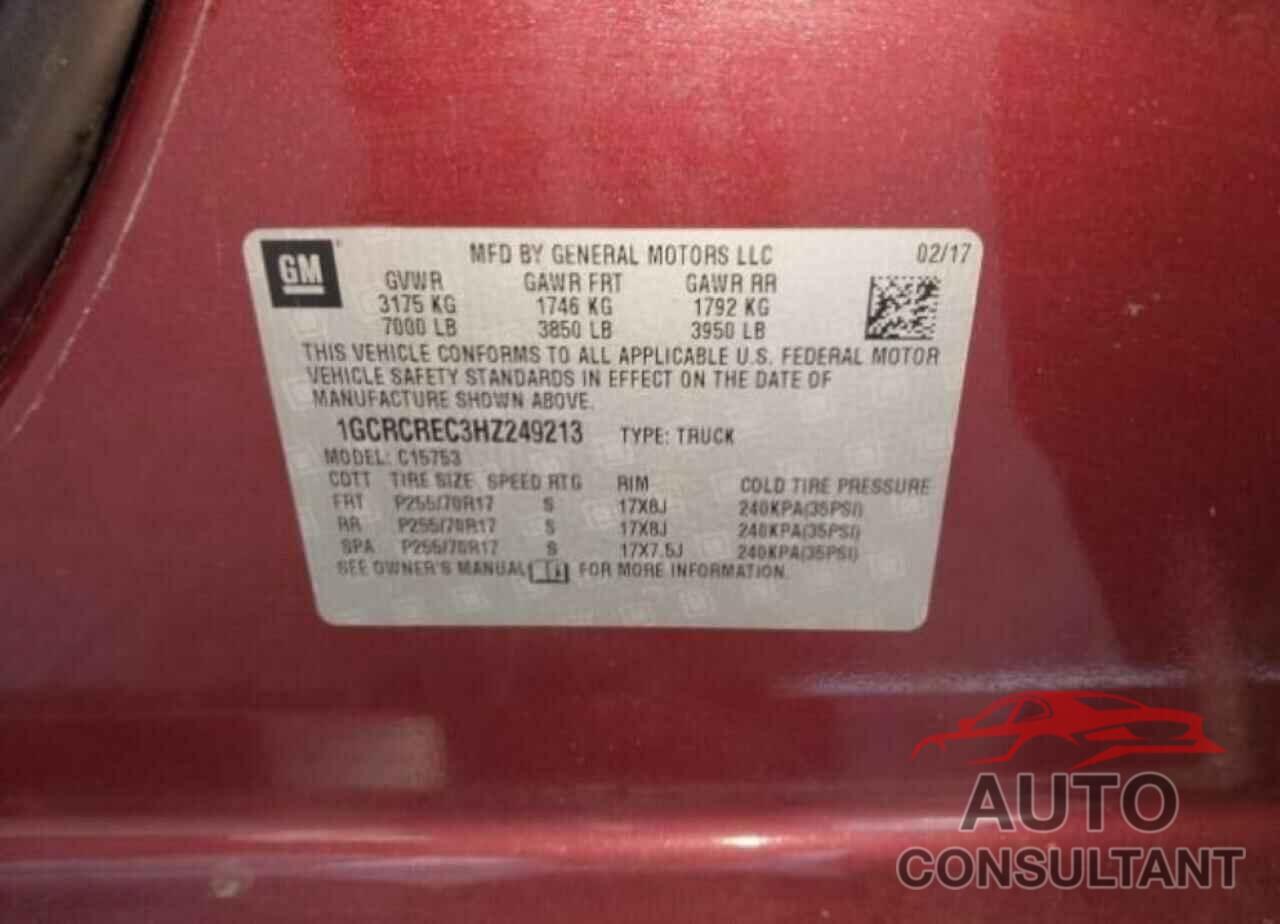 CHEVROLET ALL Models 2017 - 1GCRCREC3HZ249213