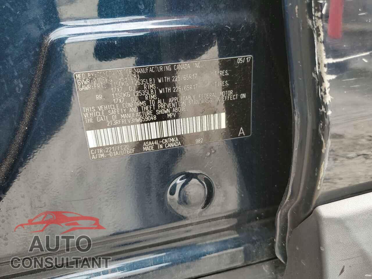 TOYOTA RAV4 2017 - 2T3RFREV3HW659048