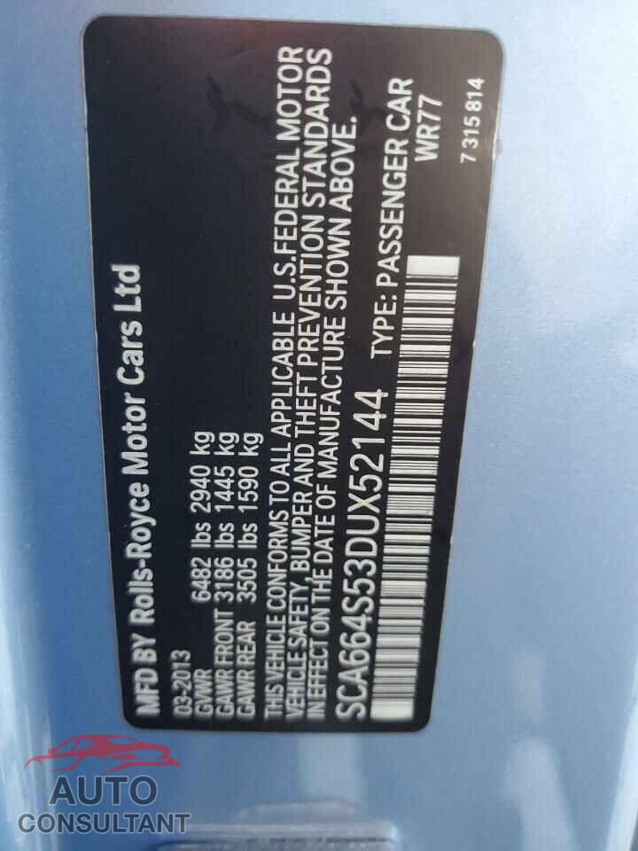 ROLLS-ROYCE ALL MODELS 2013 - SCA664S53DUX52144