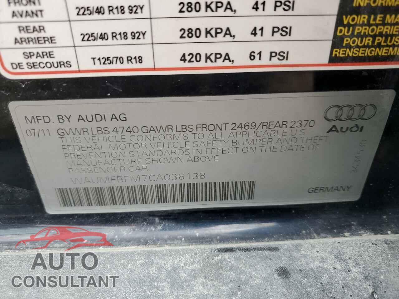 AUDI A3 2012 - WAUMFBFM7CA036138
