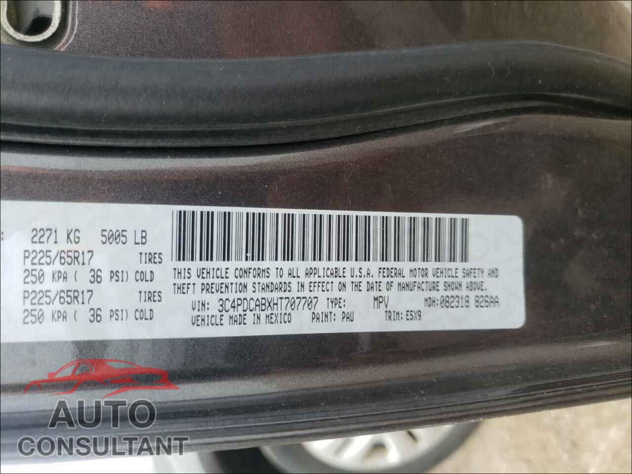 DODGE JOURNEY 2017 - 3C4PDCABXHT707707