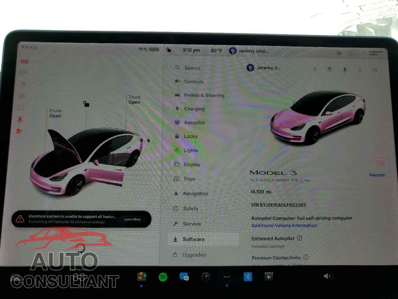 TESLA MODEL 3 2020 - 5YJ3E1EA0LF633352
