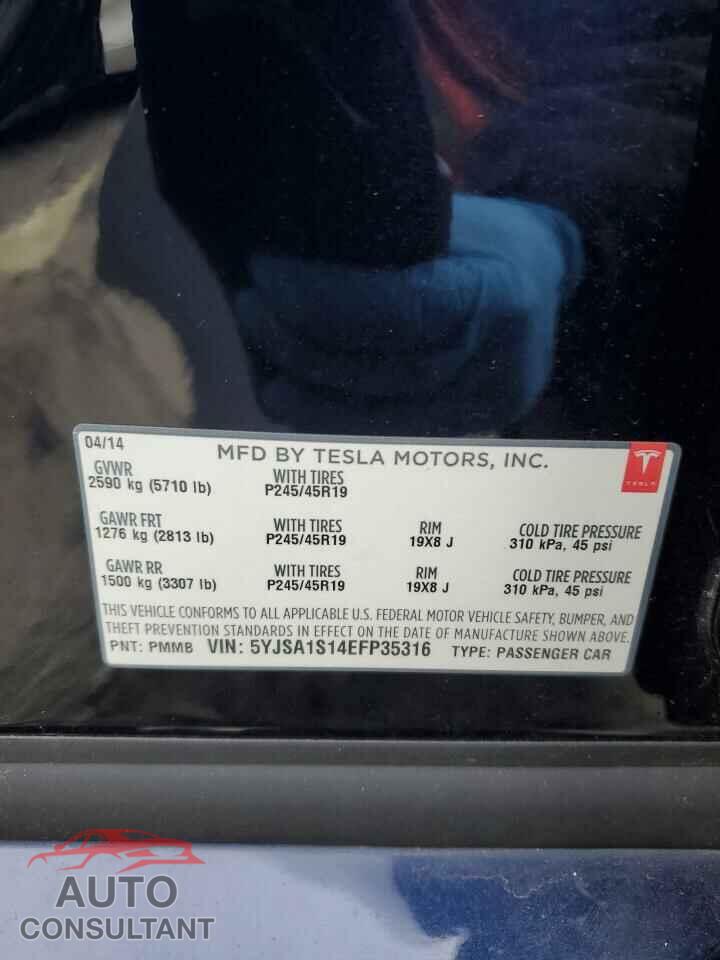 TESLA MODEL S 2014 - 5YJSA1S14EFP35316