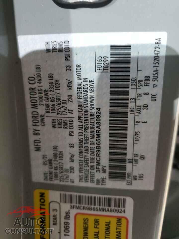 FORD BRONCO 2021 - 3FMCR9B65MRA80924