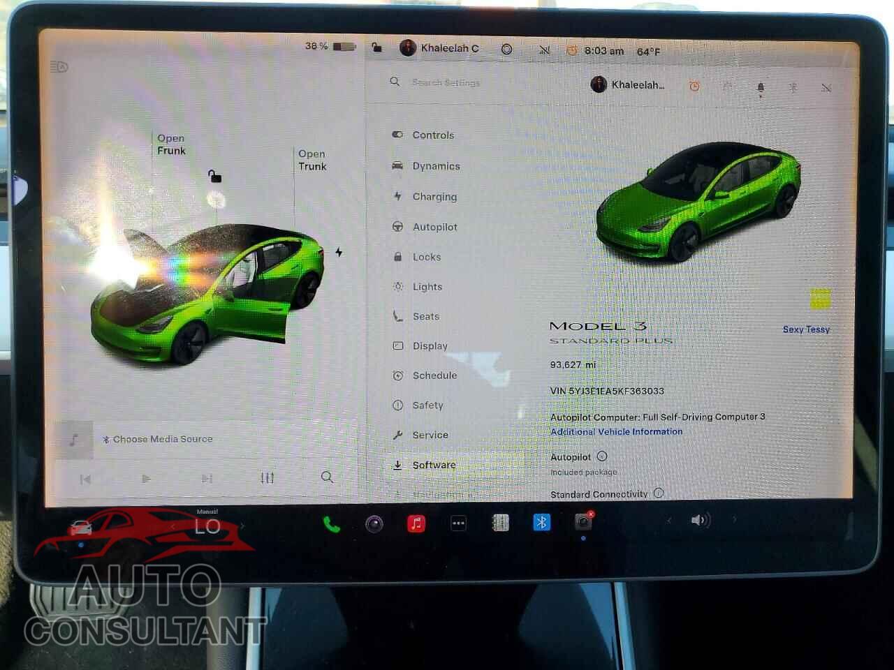 TESLA MODEL 3 2019 - 5YJ3E1EA5KF363033