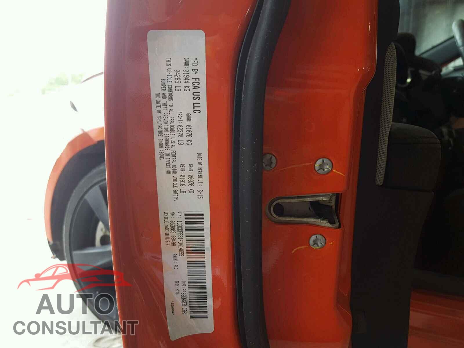 DODGE DART 2015 - 1C3CDFBB1FD414655