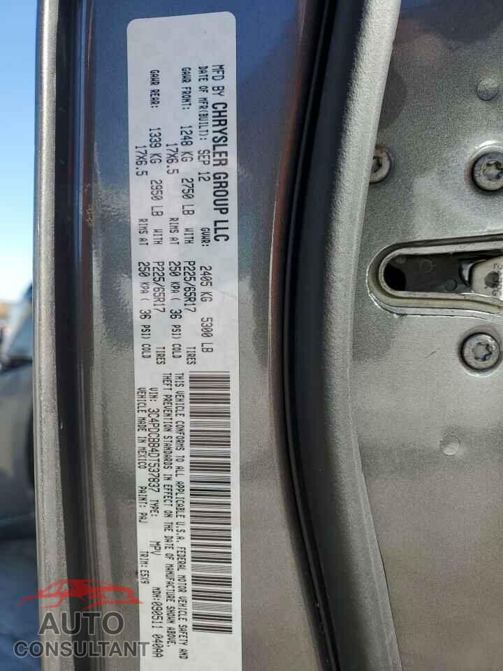 DODGE JOURNEY 2013 - 3C4PDCBB4DT537837
