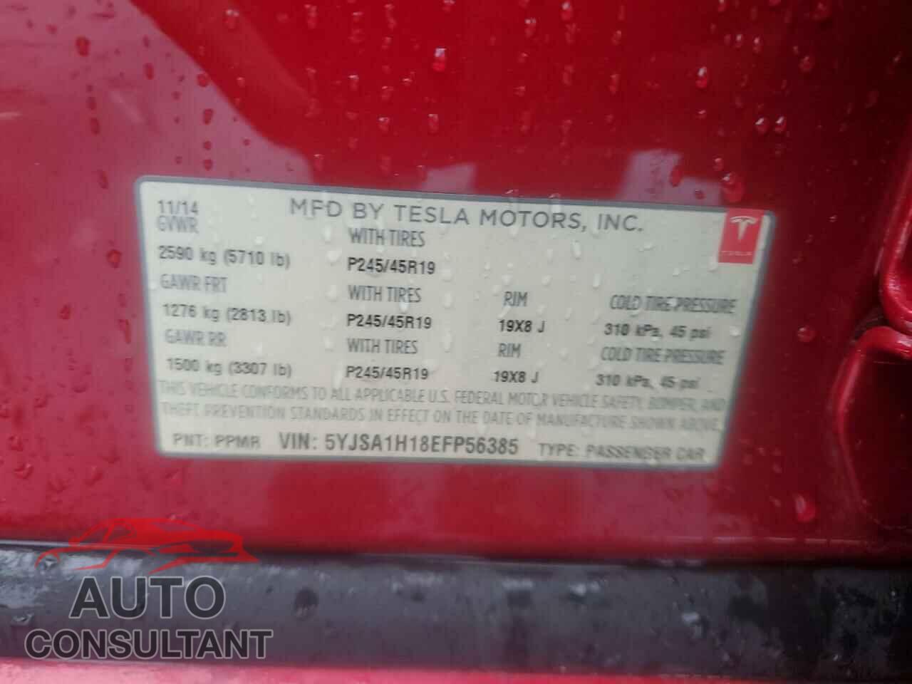 TESLA MODEL S 2014 - 5YJSA1H18EFP56385
