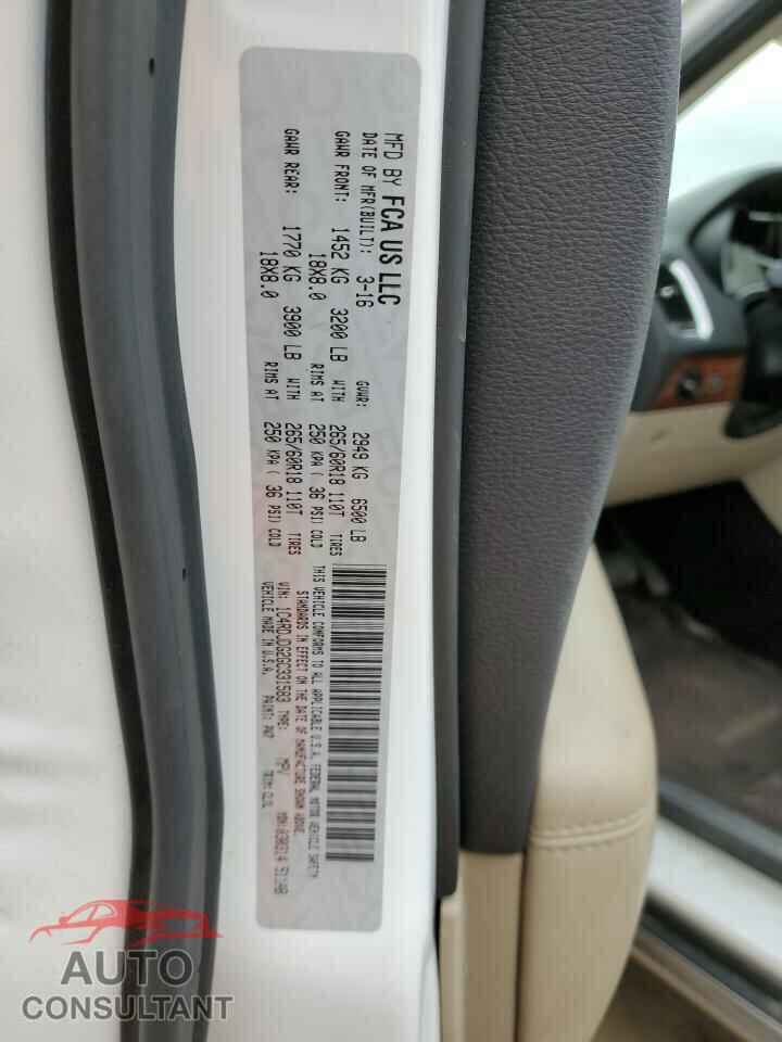 DODGE DURANGO 2016 - 1C4RDJDG2GC331583