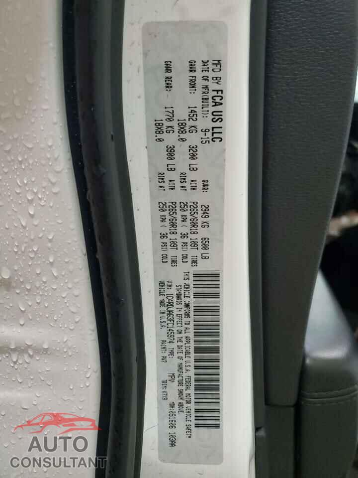 DODGE DURANGO 2015 - 1C4RDJAG3FC145974