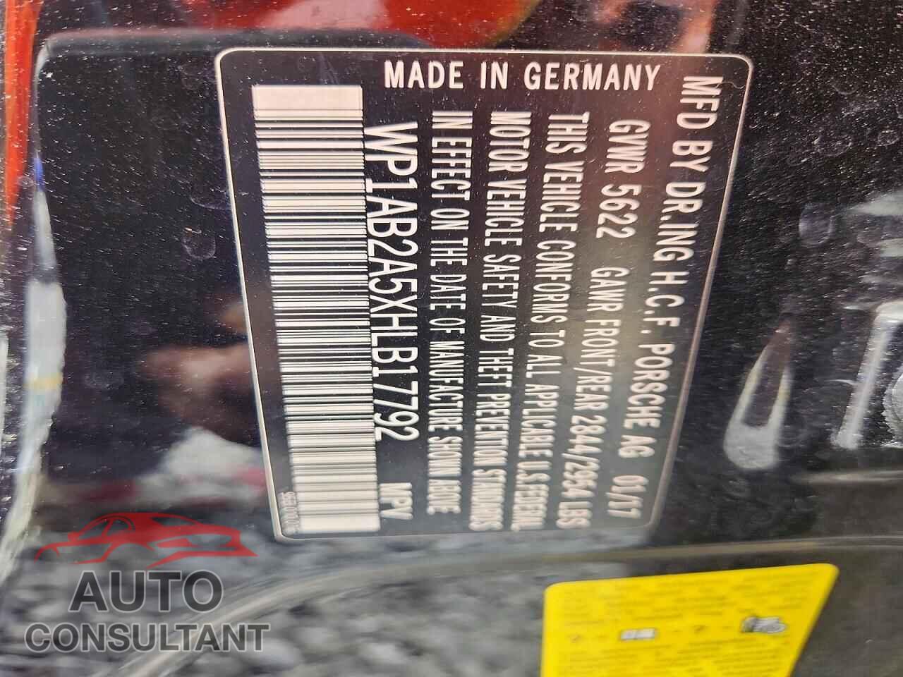 PORSCHE MACAN 2017 - WP1AB2A5XHLB17792