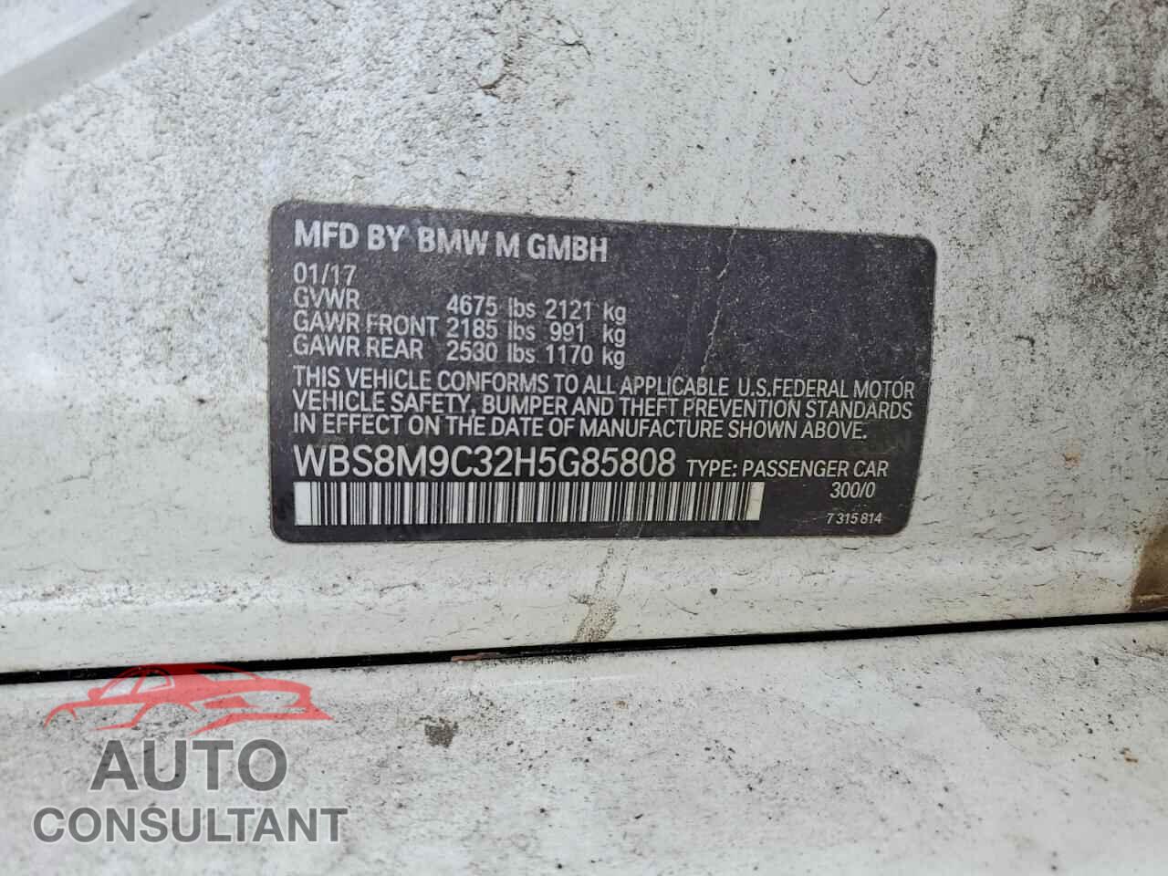 BMW M3 2017 - WBS8M9C32H5G85808