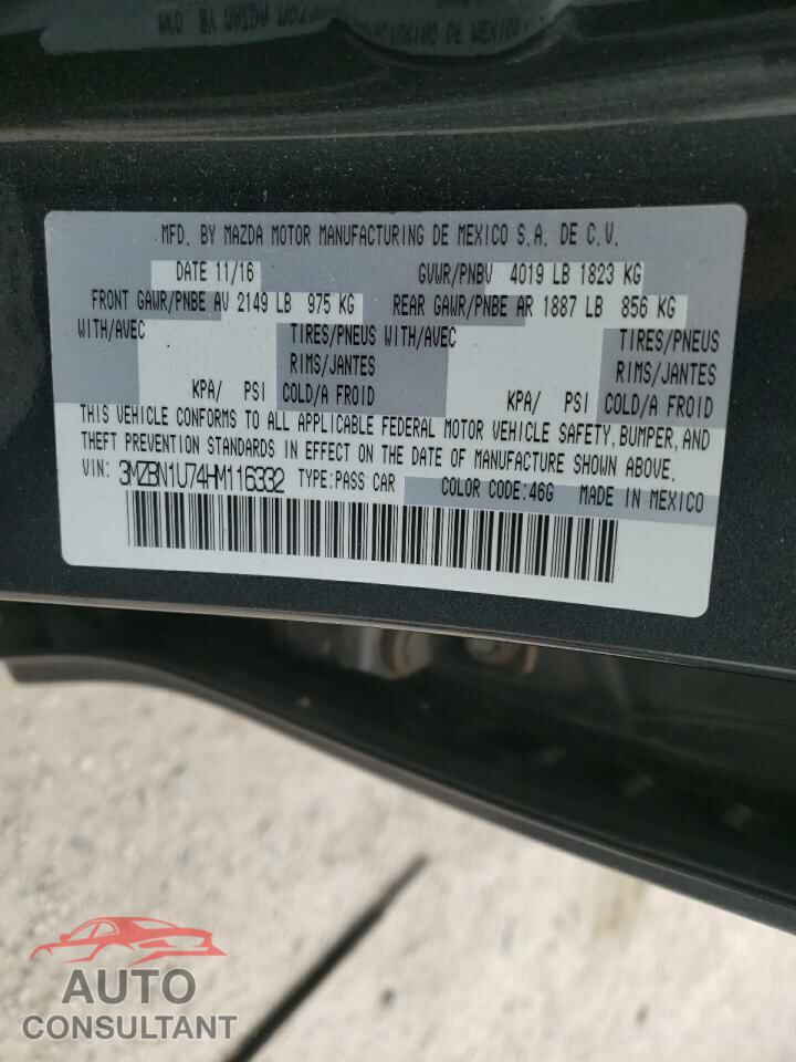 MAZDA 3 2017 - 3MZBN1U74HM116332