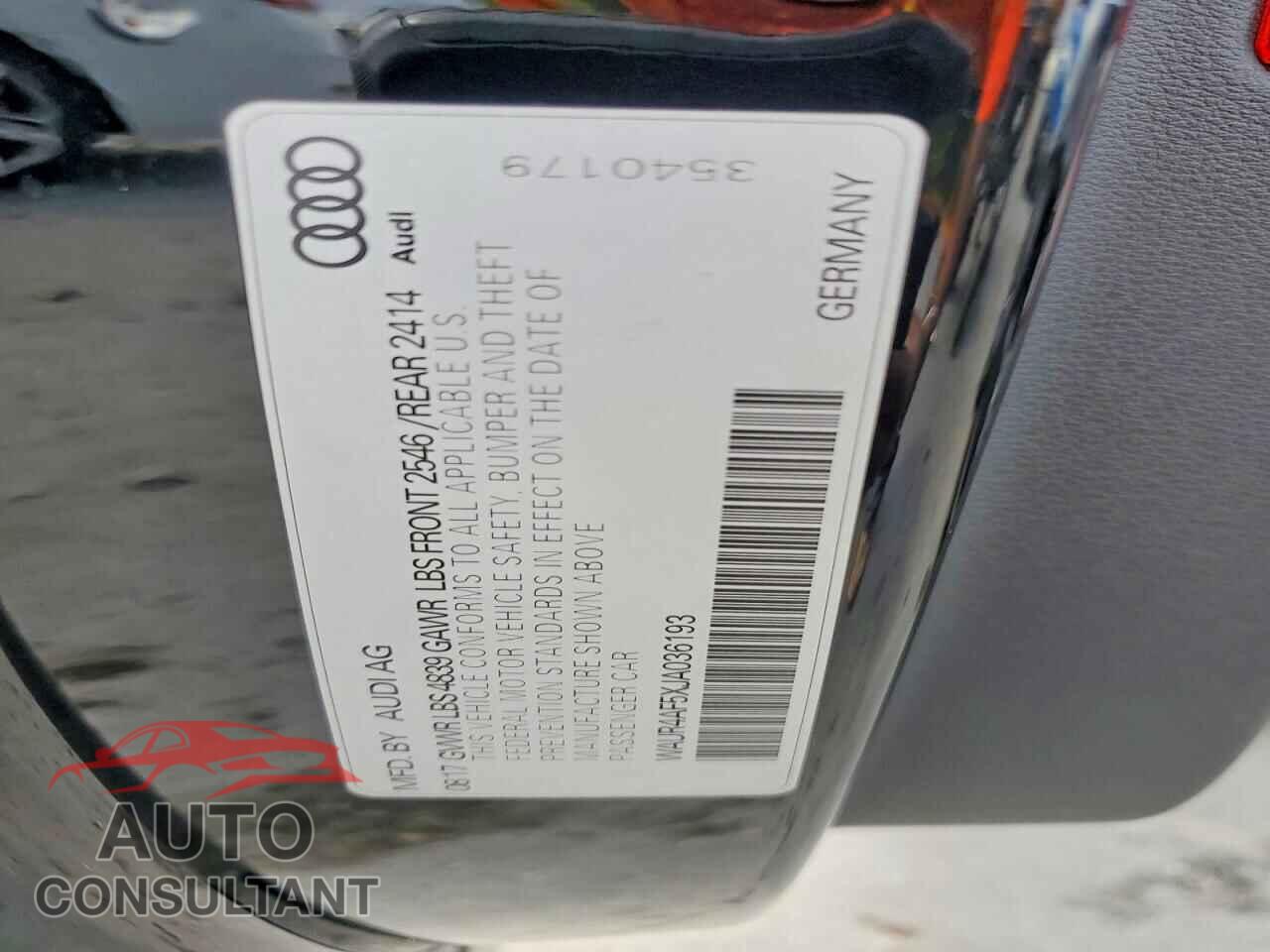 AUDI S5/RS5 2018 - WAUR4AF5XJA036193
