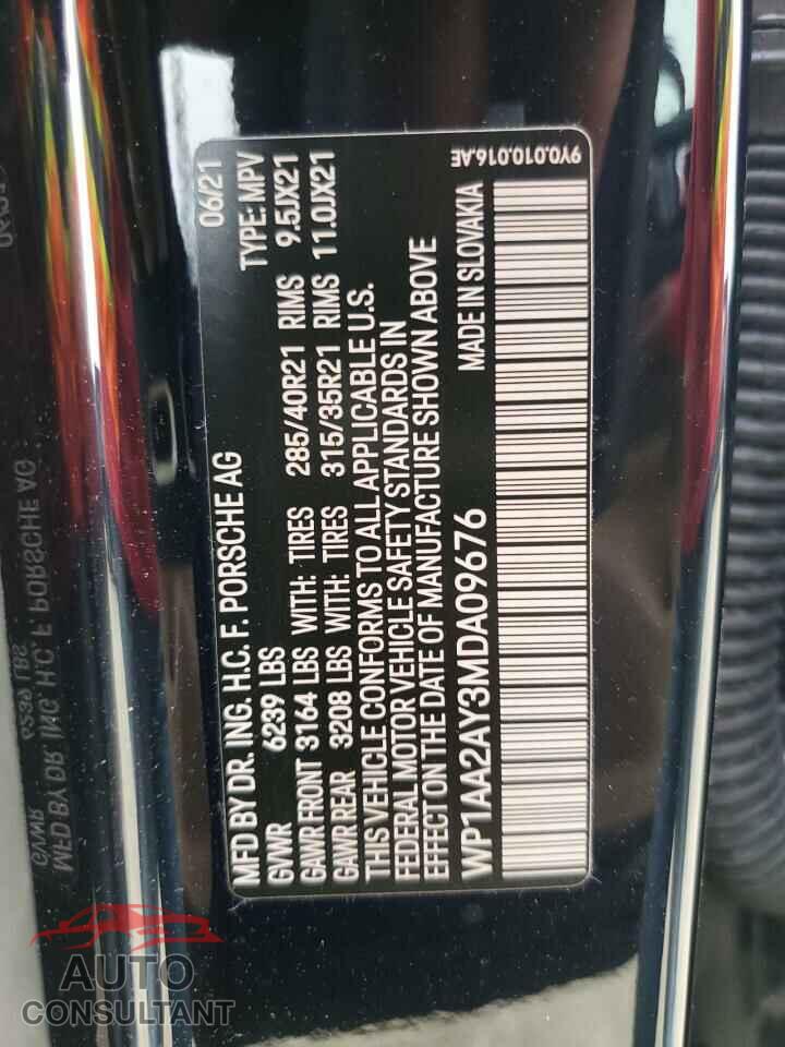 PORSCHE CAYENNE 2021 - WP1AA2AY3MDA09676