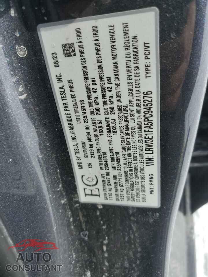 TESLA MODEL 3 2023 - LRW3E1FA5PC945276