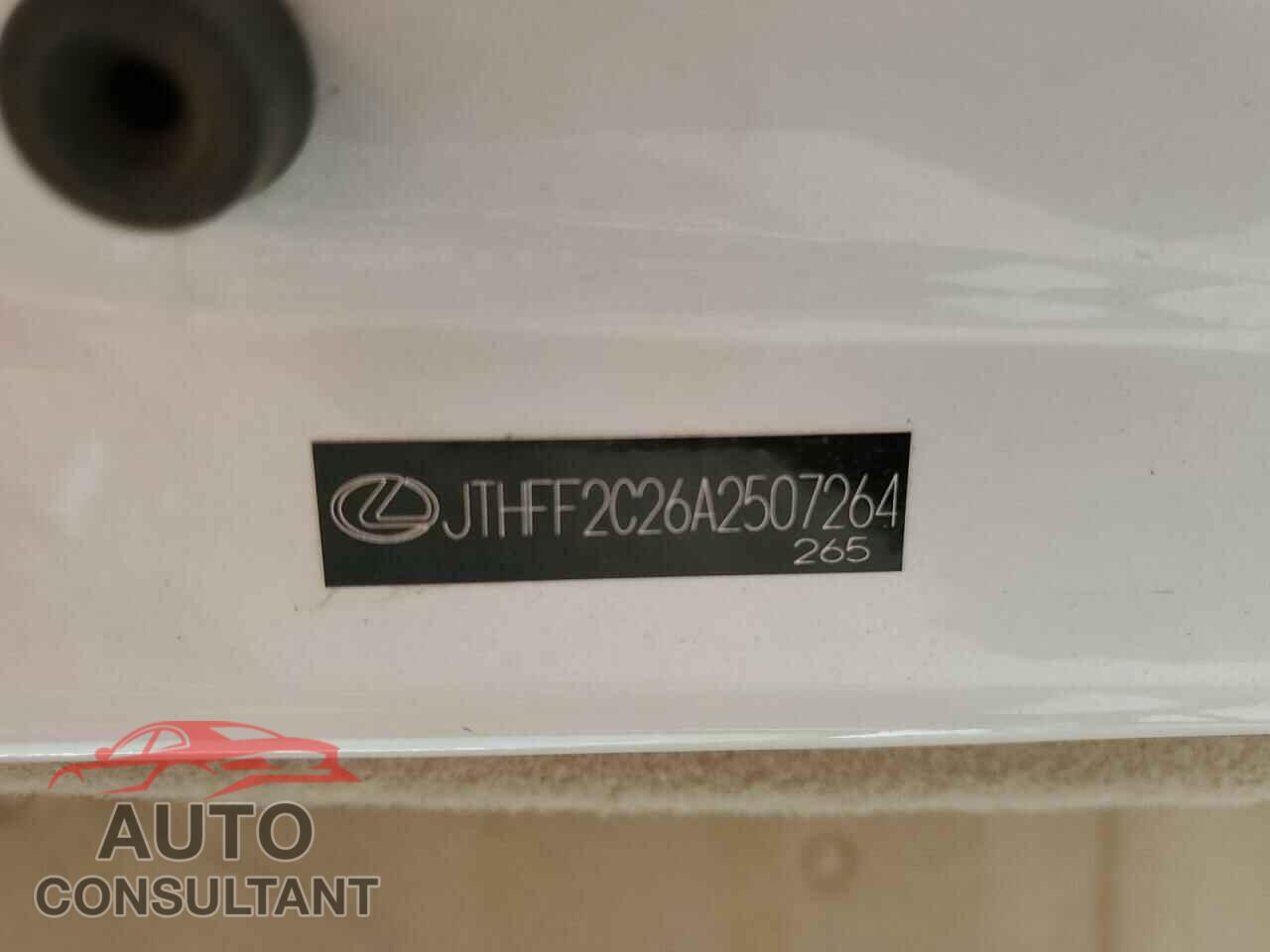 LEXUS IS 2010 - JTHFF2C26A2507264