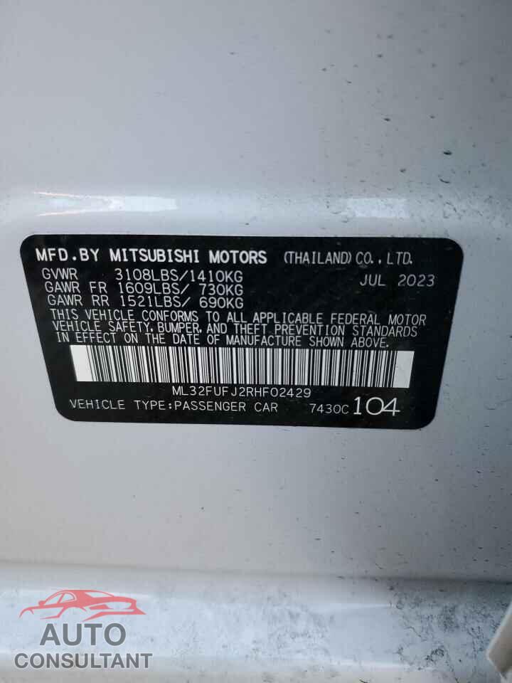 MITSUBISHI MIRAGE 2024 - ML32FUFJ2RHF02429