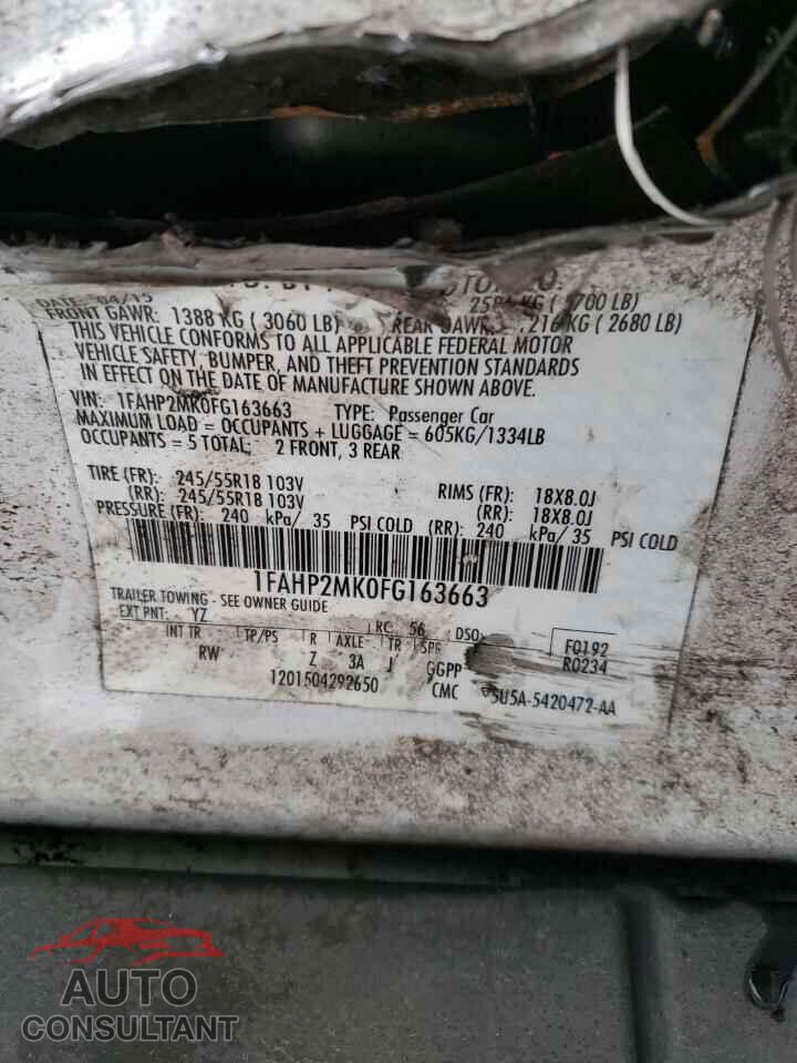FORD TAURUS 2015 - 1FAHP2MK0FG163663