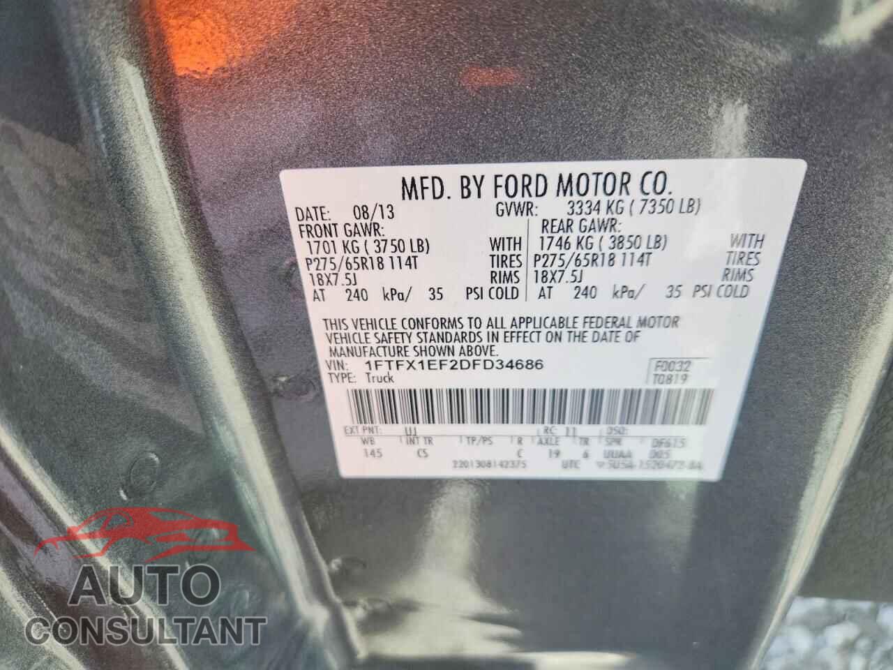 FORD F150 2013 - 1FTFX1EF2DFD34686