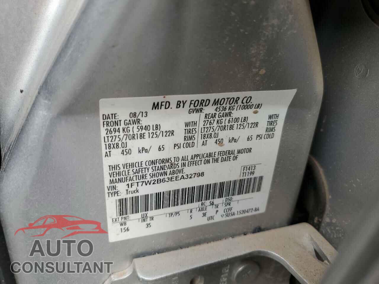 FORD F250 2014 - 1FT7W2B63EEA32798