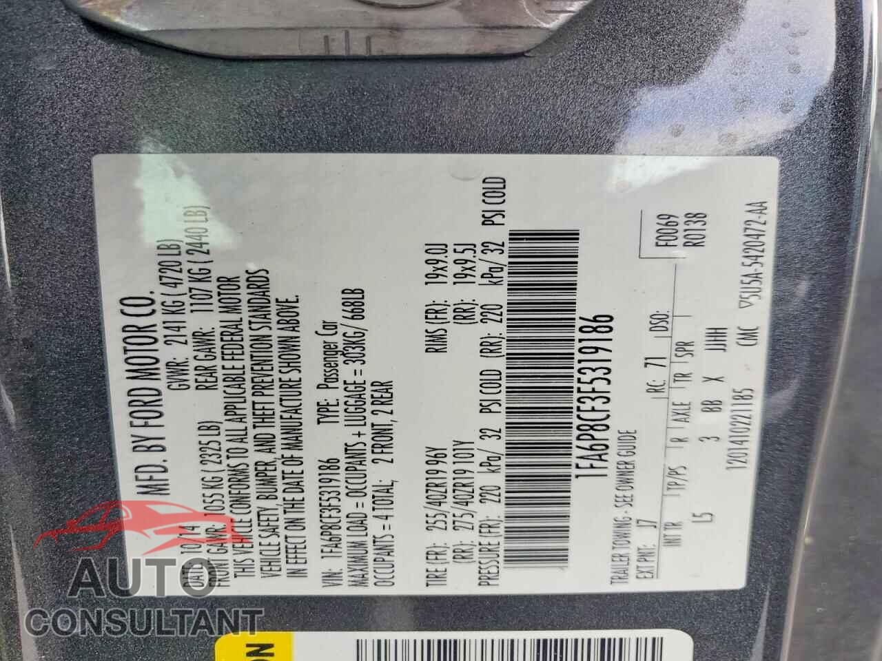 FORD MUSTANG 2015 - 1FA6P8CF3F5319186