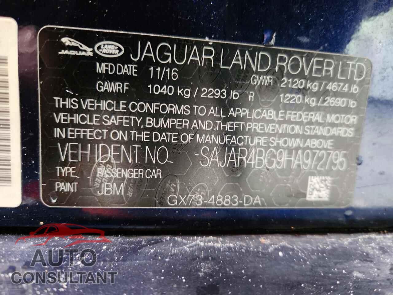JAGUAR XE 2017 - SAJAR4BG9HA972795