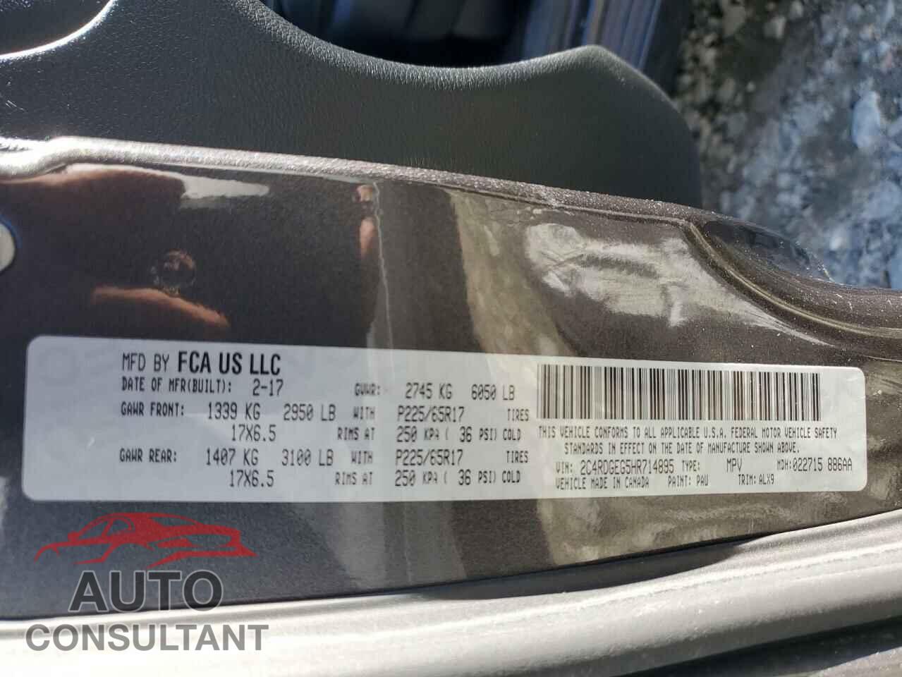 DODGE CARAVAN 2017 - 2C4RDGEG5HR714895