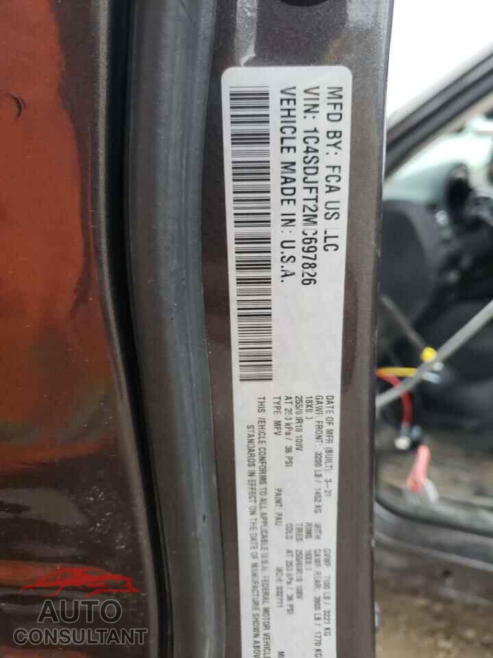 DODGE DURANGO 2021 - 1C4SDJFT2MC697826