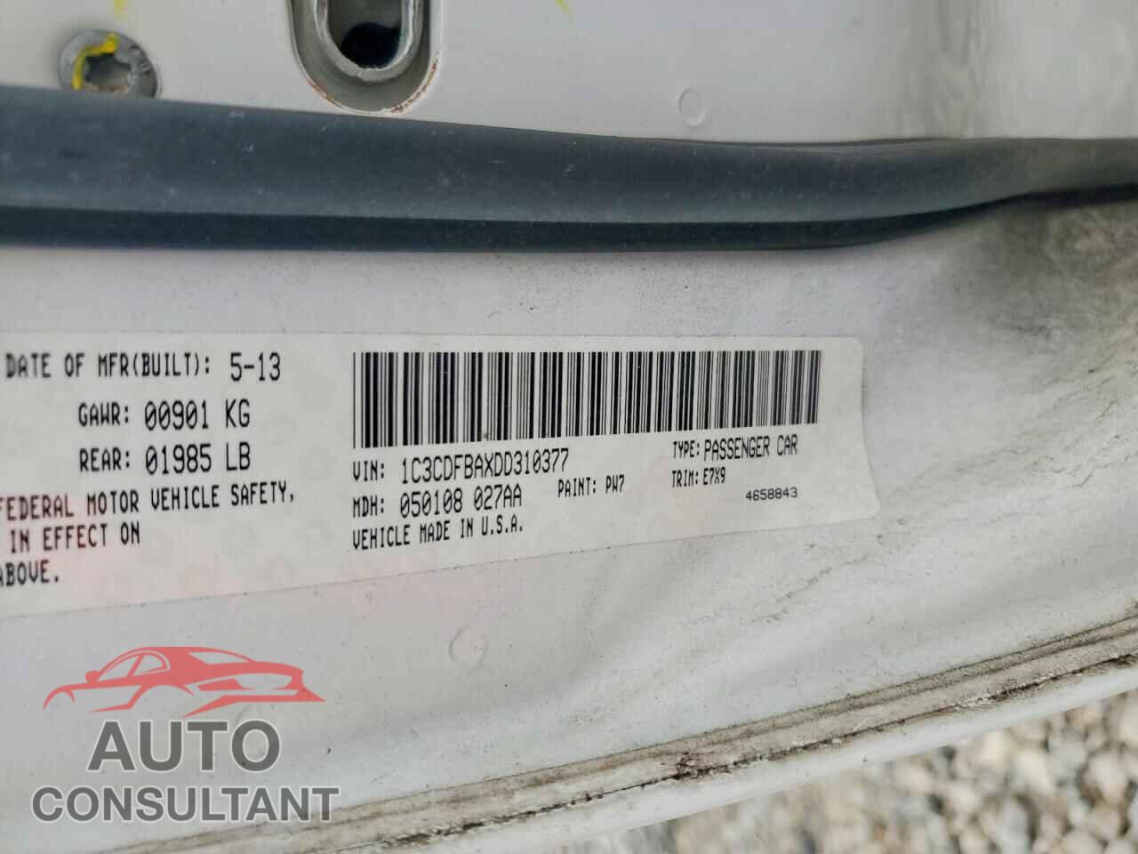 DODGE DART 2013 - 1C3CDFBAXDD310377