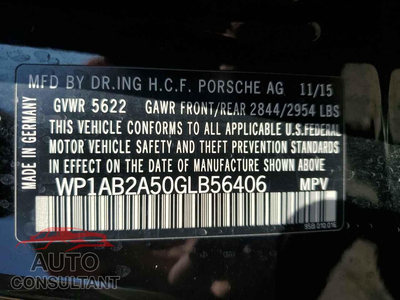 PORSCHE MACAN 2016 - WP1AB2A50GLB56406