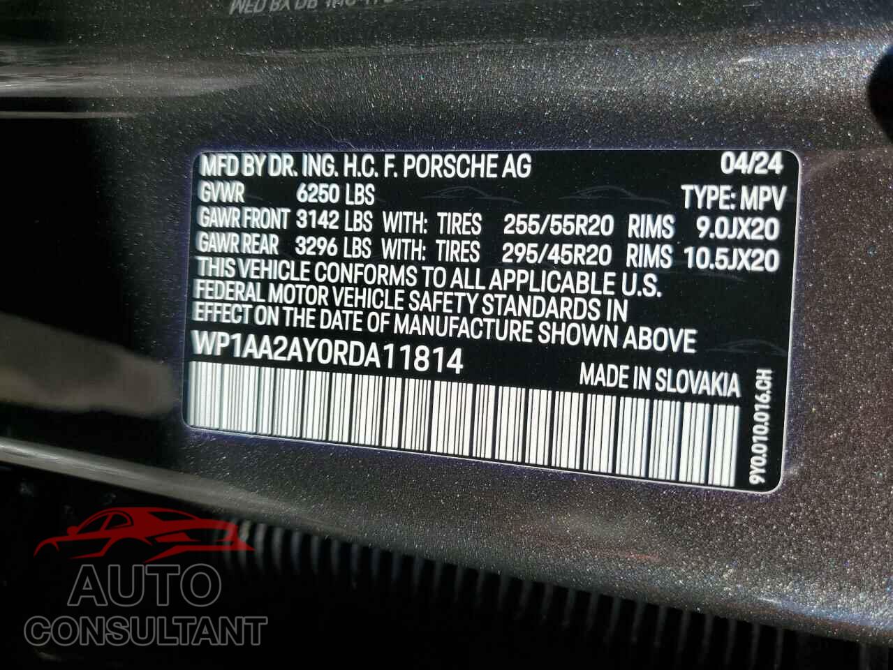 PORSCHE CAYENNE 2024 - WP1AA2AY0RDA11814