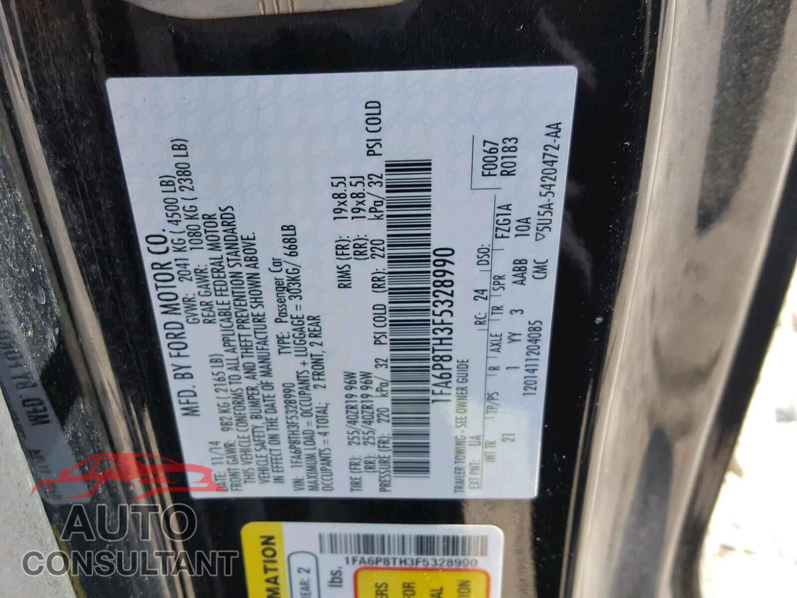 FORD MUSTANG 2015 - 1FA6P8TH3F5328990