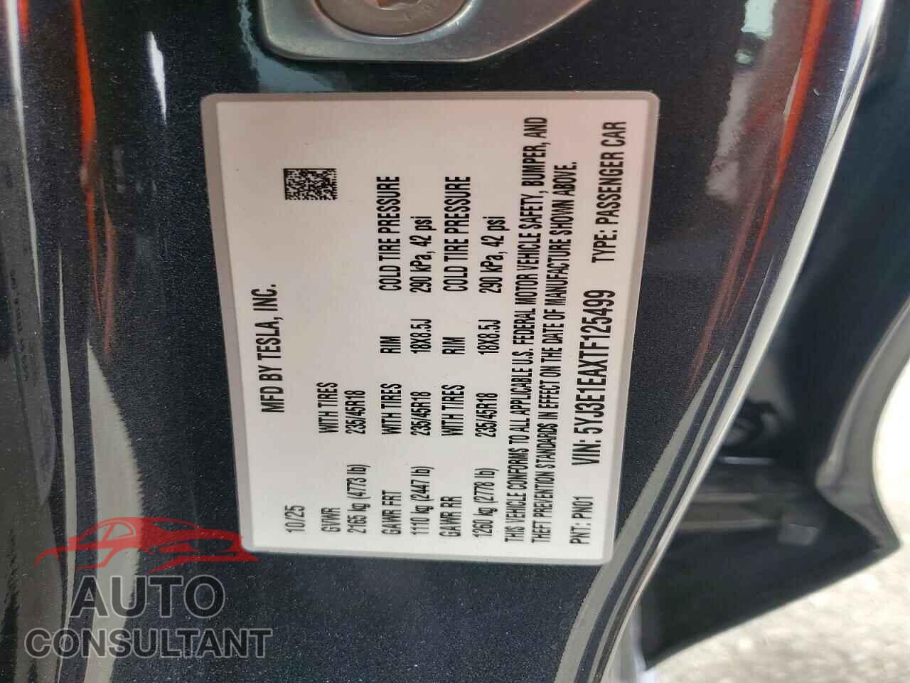 TESLA MODEL 3 2026 - 5YJ3E1EAXTF125499
