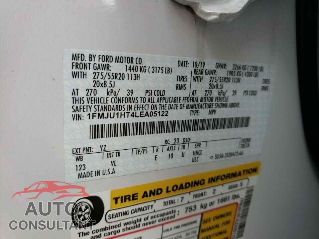 FORD EXPEDITION 2020 - 1FMJU1HT4LEA05122