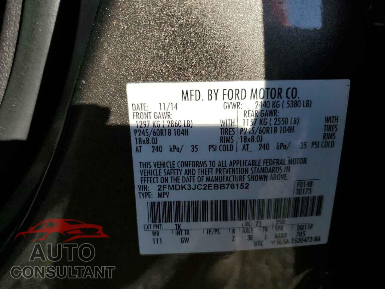 FORD EDGE 2014 - 2FMDK3JC2EBB76152