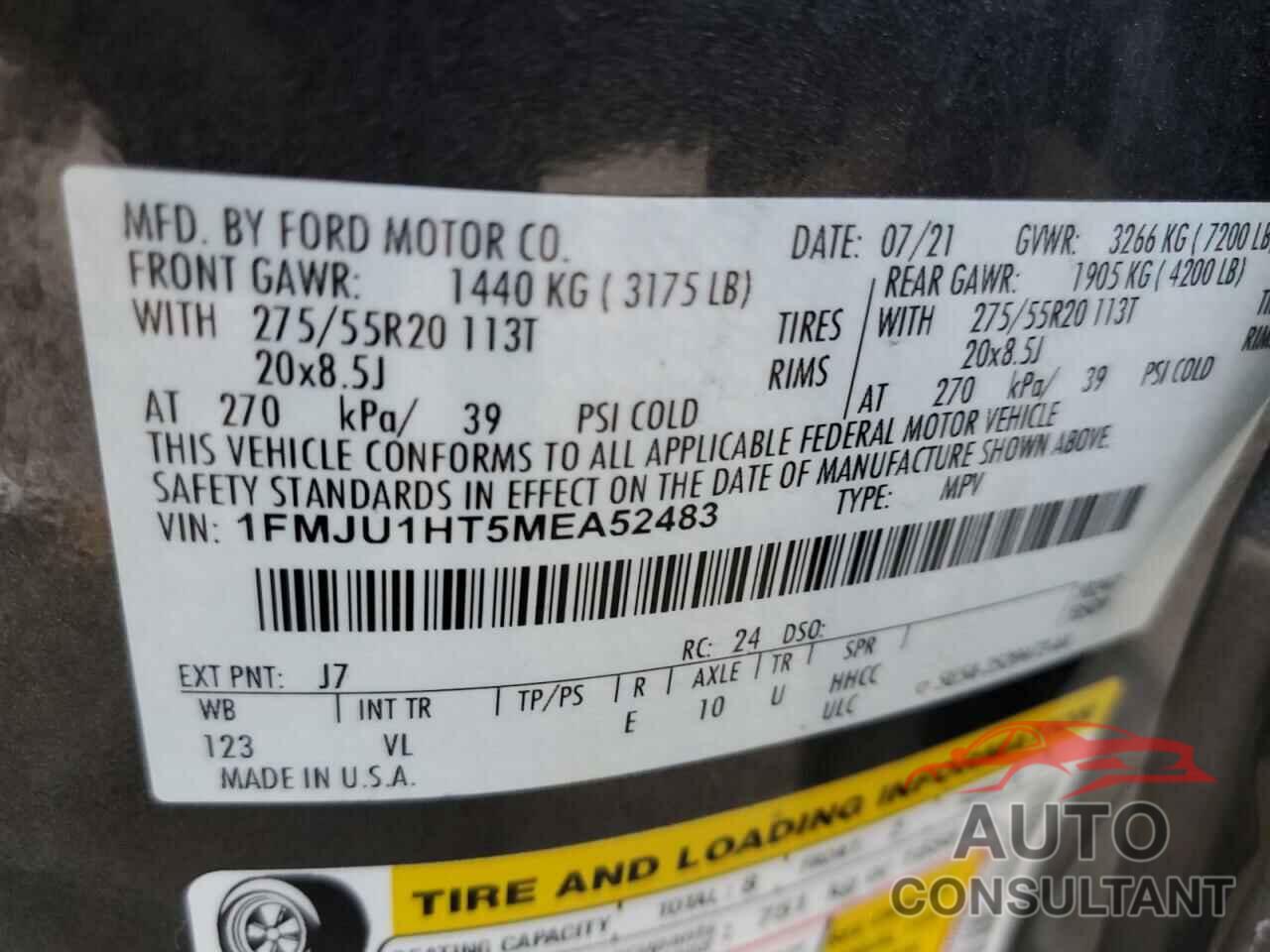 FORD EXPEDITION 2021 - 1FMJU1HT5MEA52483