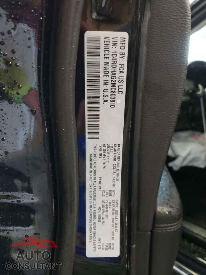 DODGE DURANGO 2021 - 1C4RDHAG2MC803810