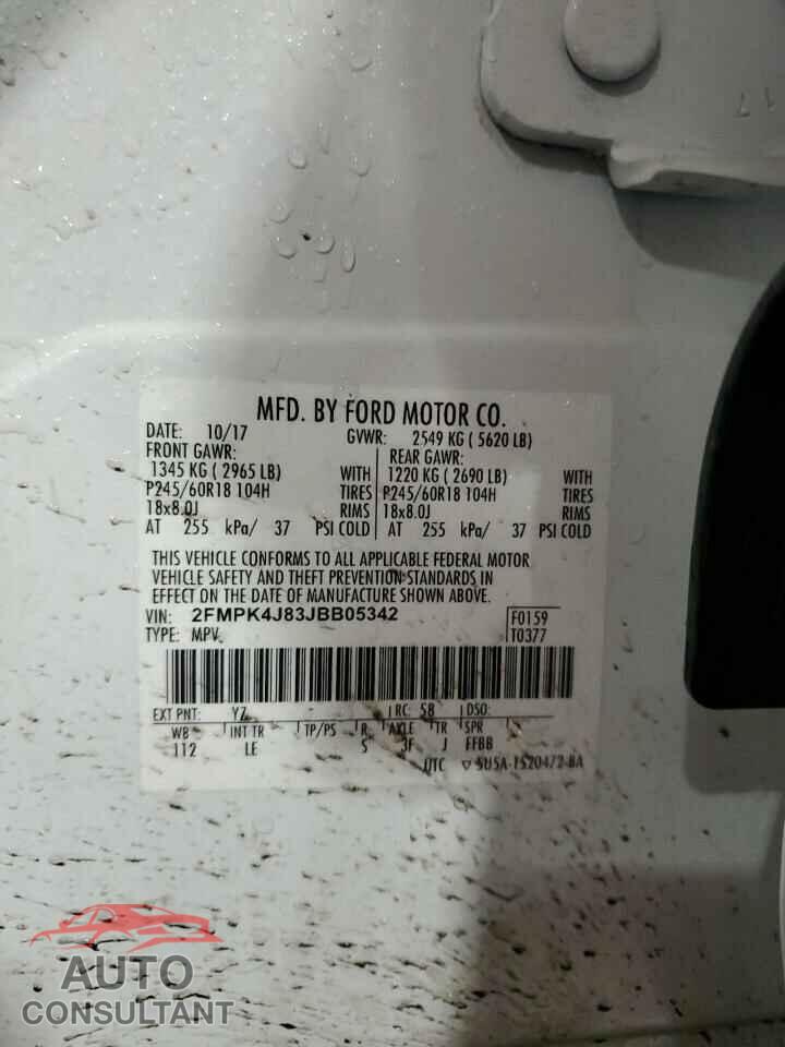 FORD EDGE 2018 - 2FMPK4J83JBB05342
