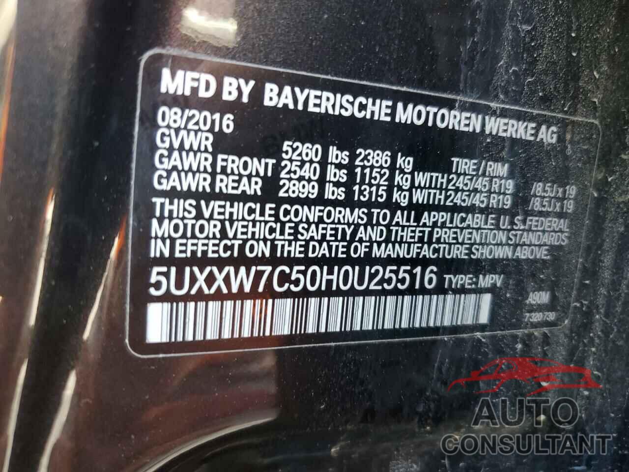BMW X4 2017 - 5UXXW7C50H0U25516