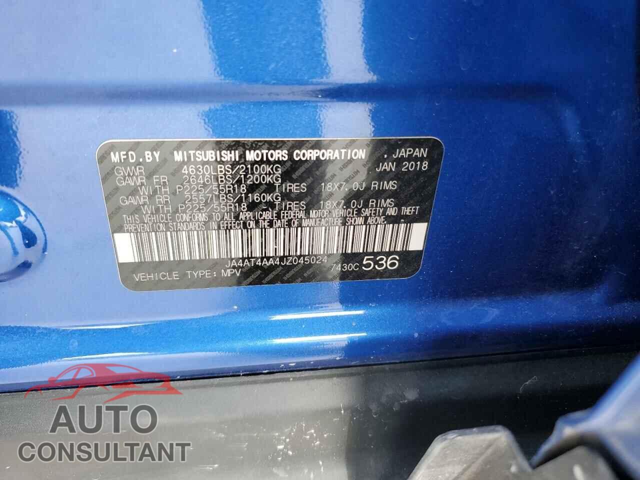 MITSUBISHI ECLIPSE 2018 - JA4AT4AA4JZ045024