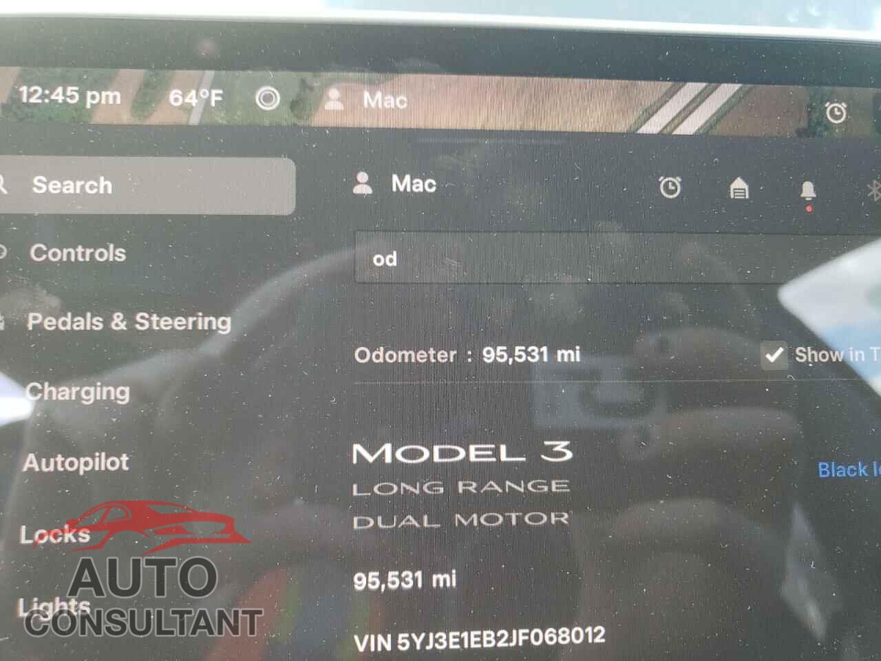 TESLA MODEL 3 2018 - 5YJ3E1EB2JF068012